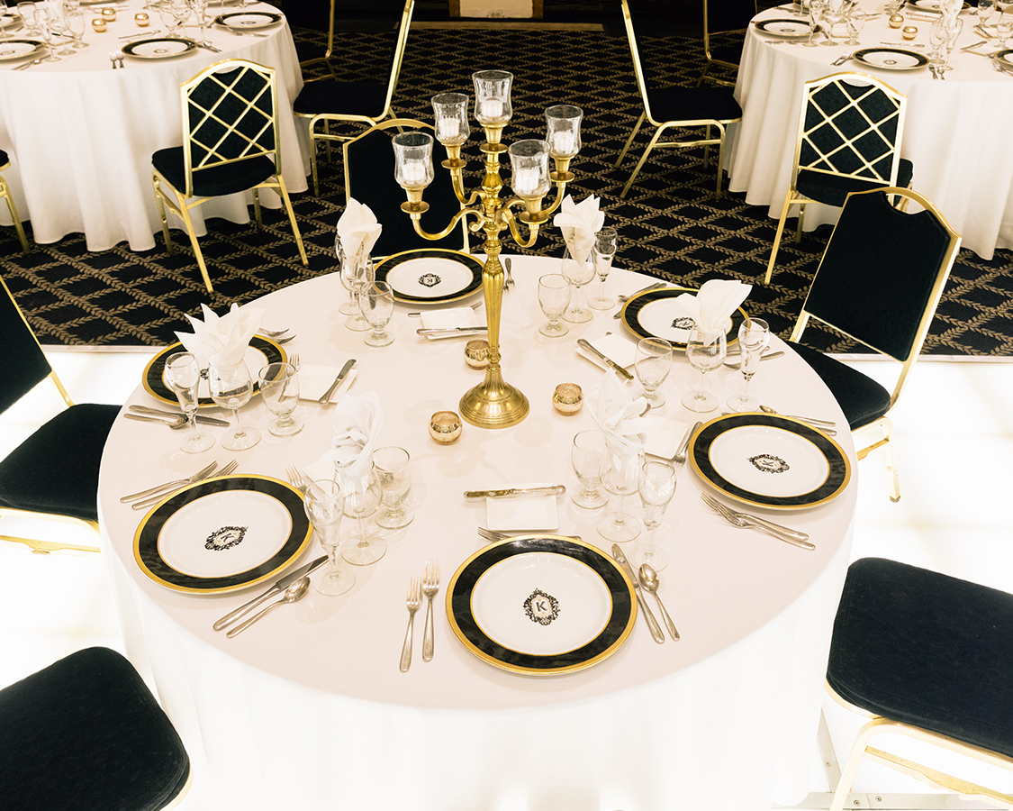 a table set for a formal event