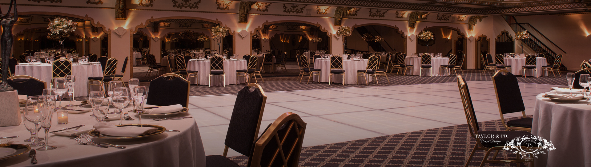a room with tables and chairs