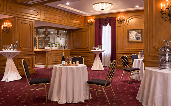 a room with tables and chairs