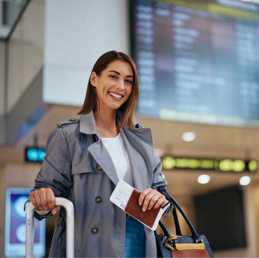 a woman smiling at camera