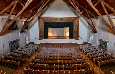 a theater with rows of chairs