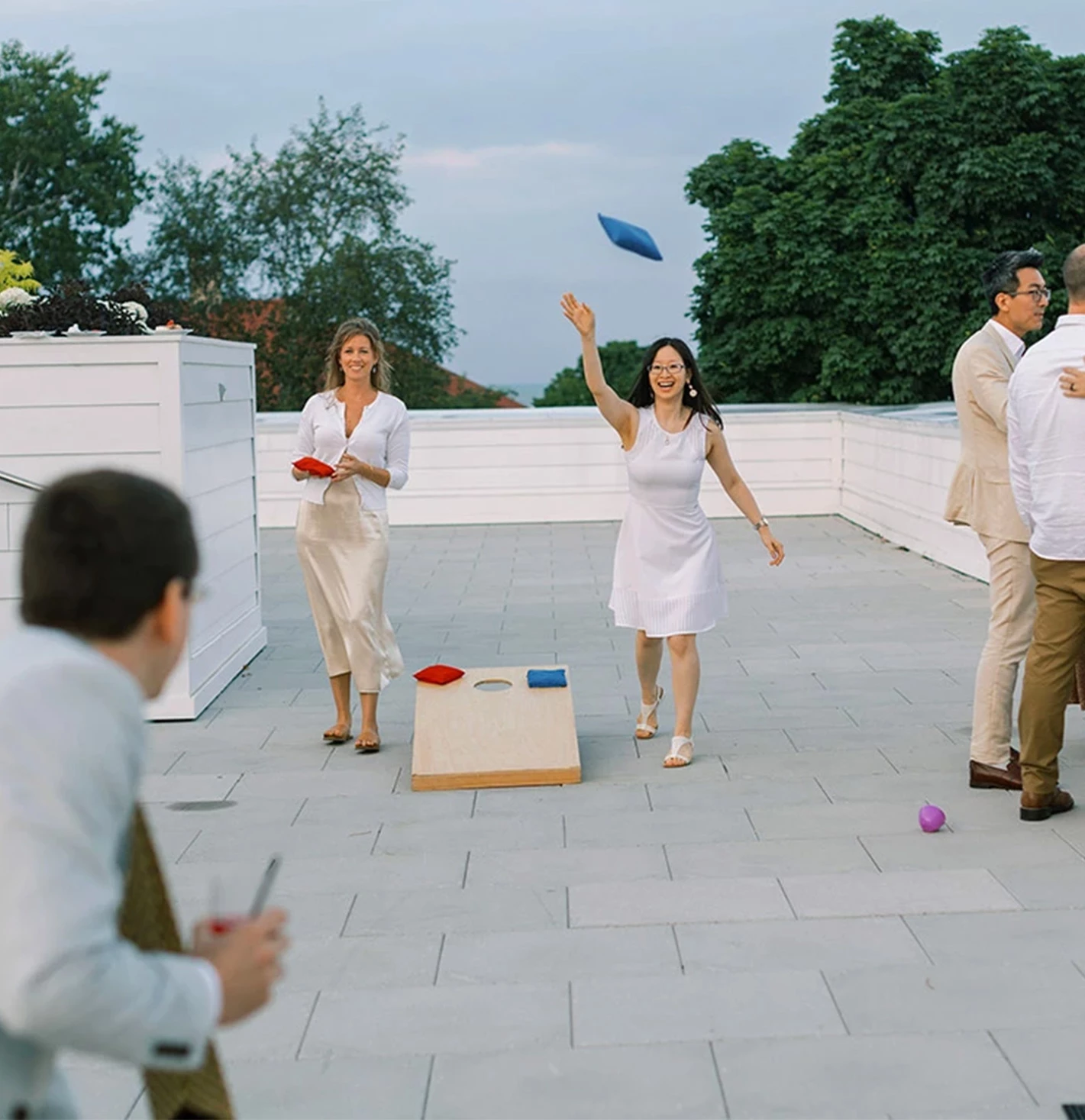 a group of people playing a game