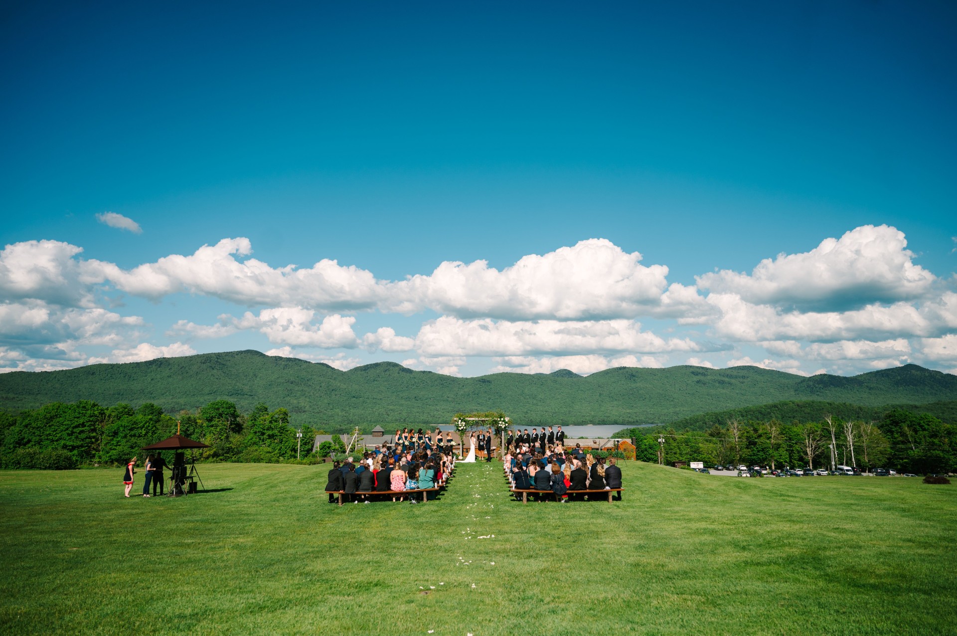 a group of people in a field