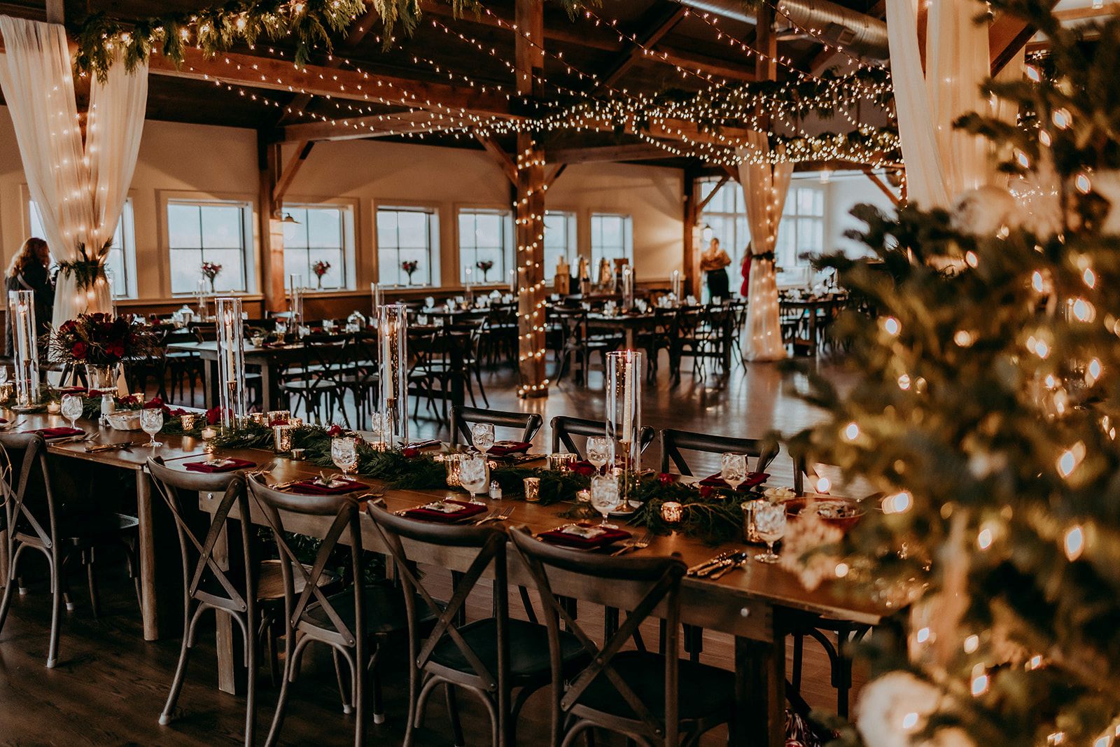 a long table set for a party