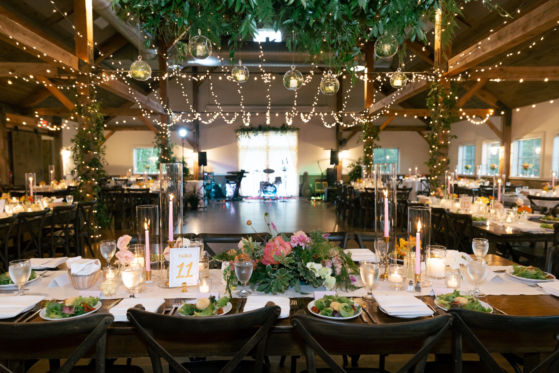 a table set for a wedding reception