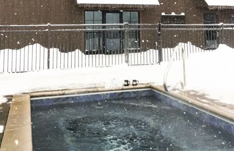 a pool in the snow
