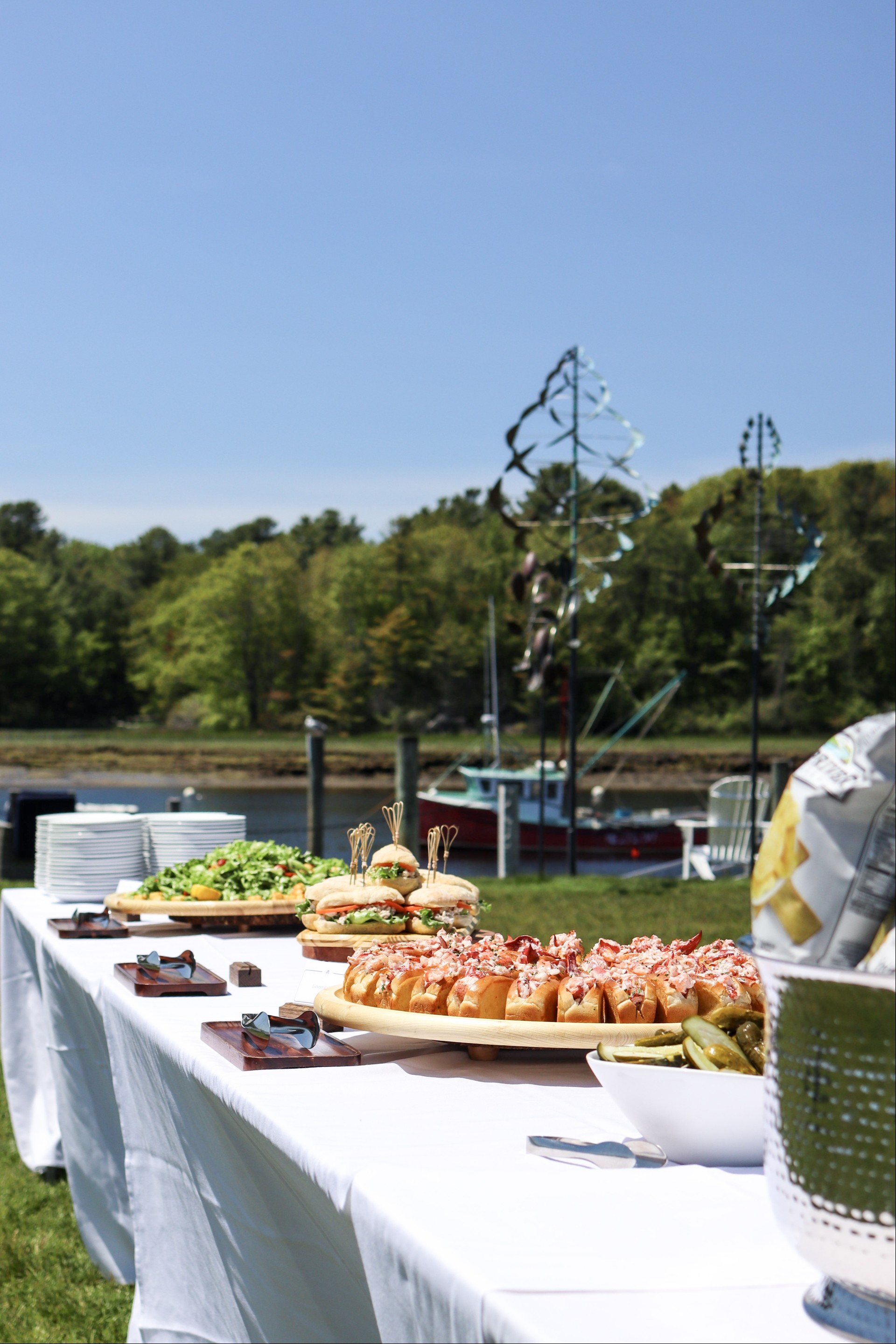 a table with food on it