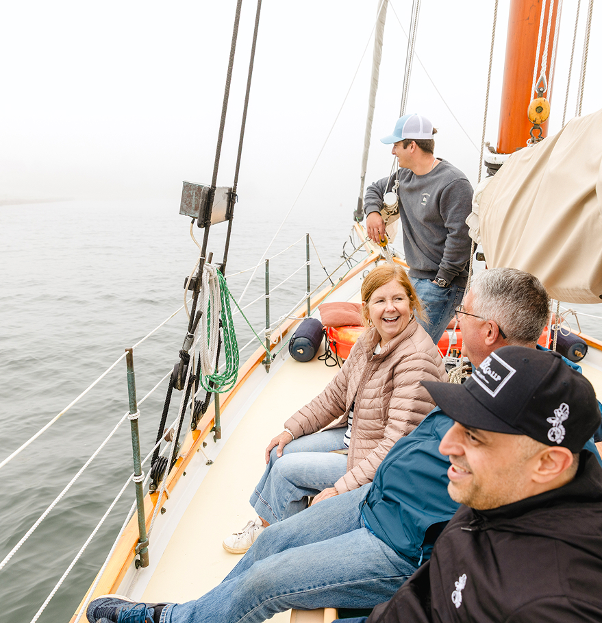 a group of people on a boat