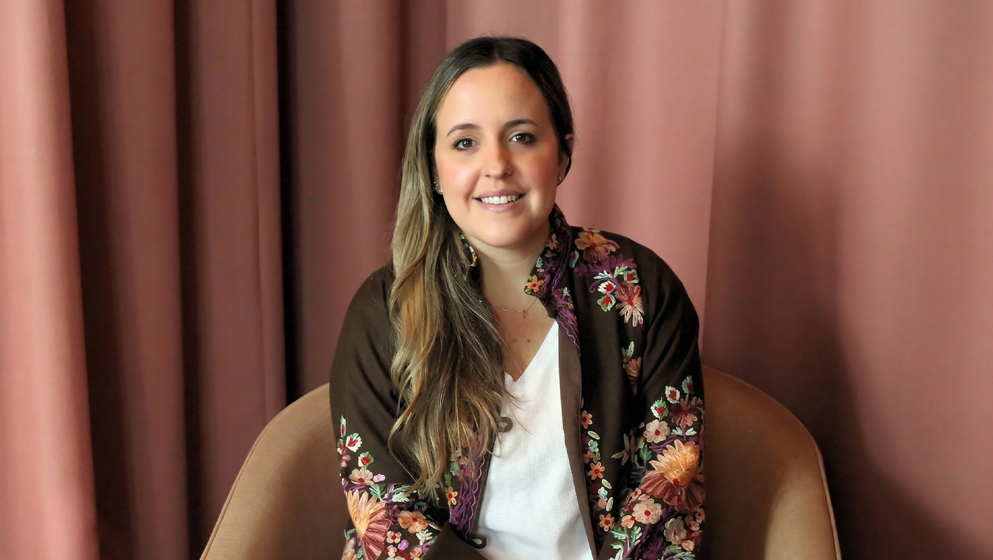 a woman sitting in a chair