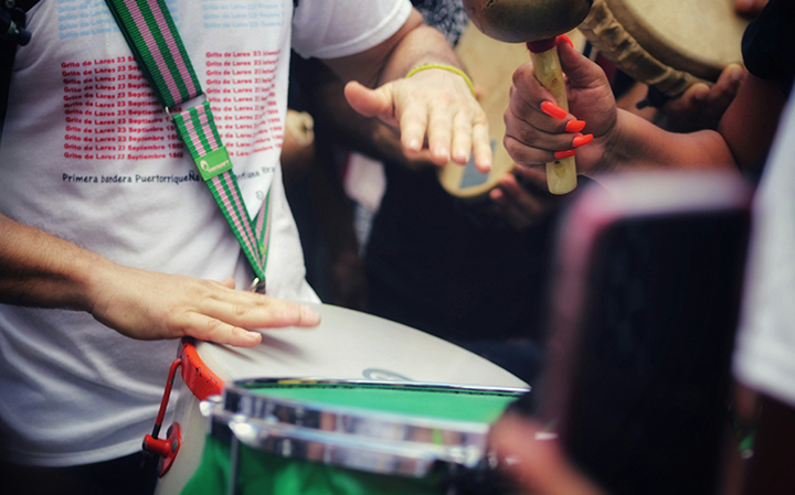 a person playing a drum
