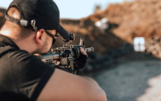 a man holding a gun