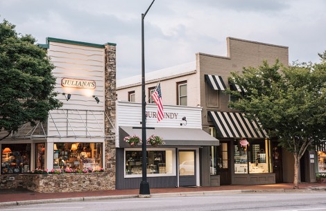 a storefronts on a street corner