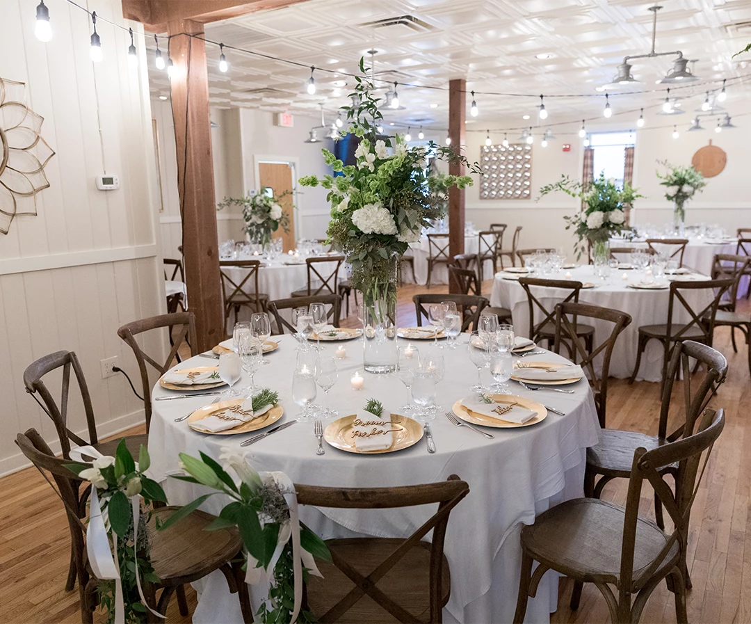 a table set for a wedding reception