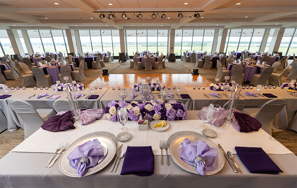 a table set for a wedding reception