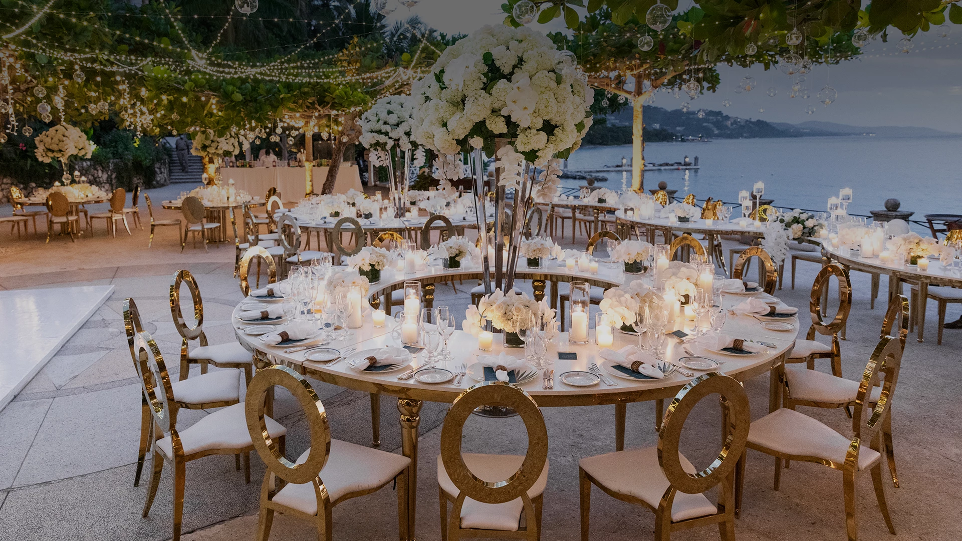 a table set for a wedding reception