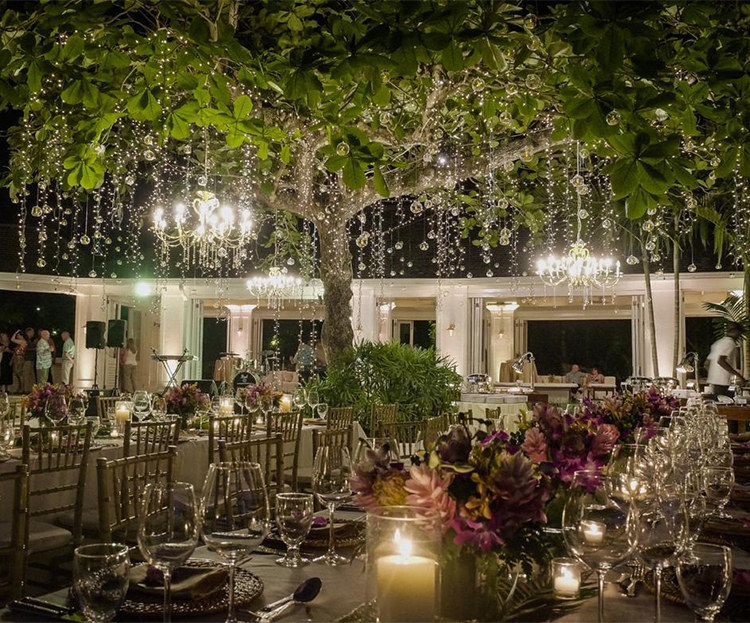 a table set for a party