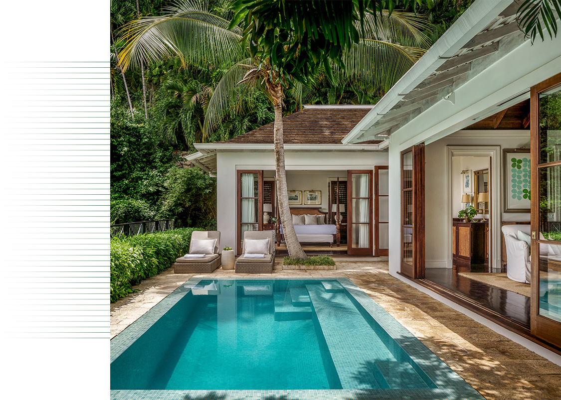 a swimming pool in a house