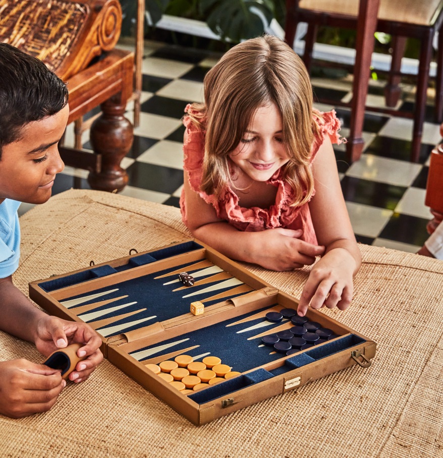 a boy and girl playing a game