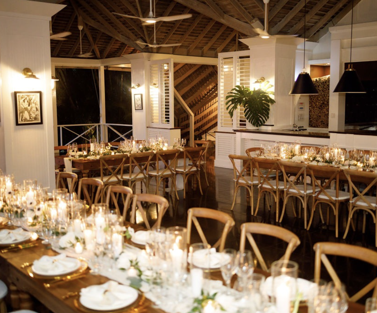 a large room with tables and chairs