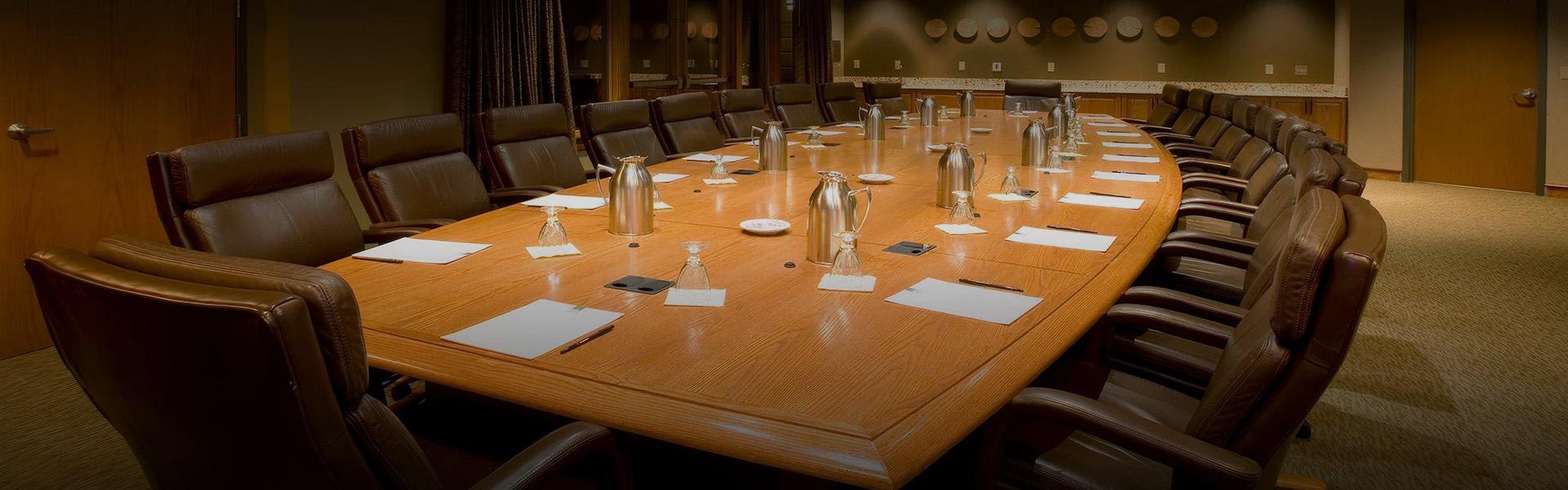 a table with silver containers and papers