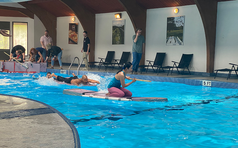 people in a swimming pool