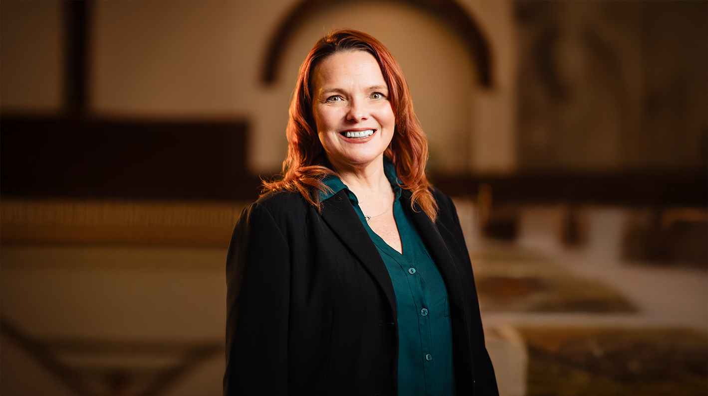 a woman smiling at camera