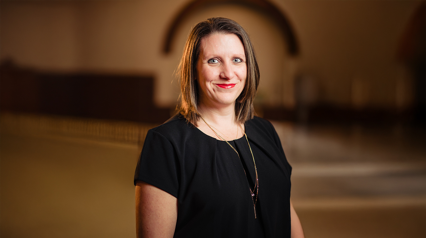 a woman in a black shirt