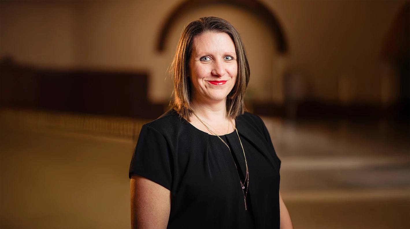a woman in a black shirt