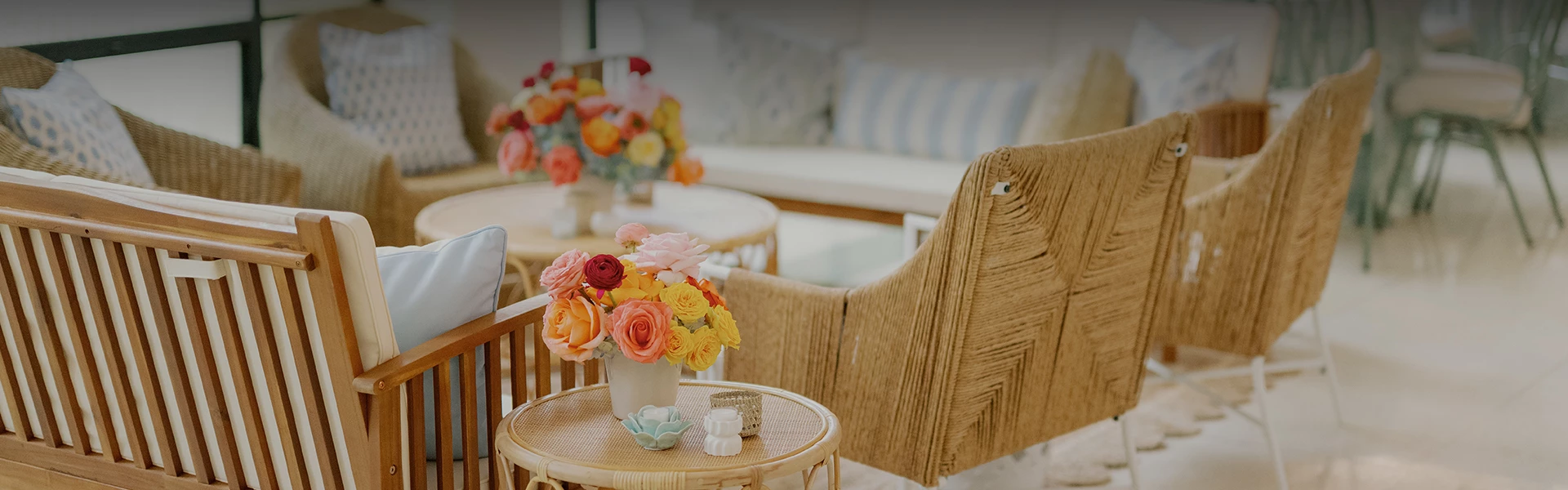 a vase of flowers on a table