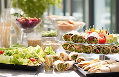 a table full of food