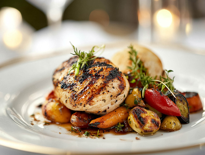 a plate of food on a table