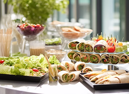 a table full of food