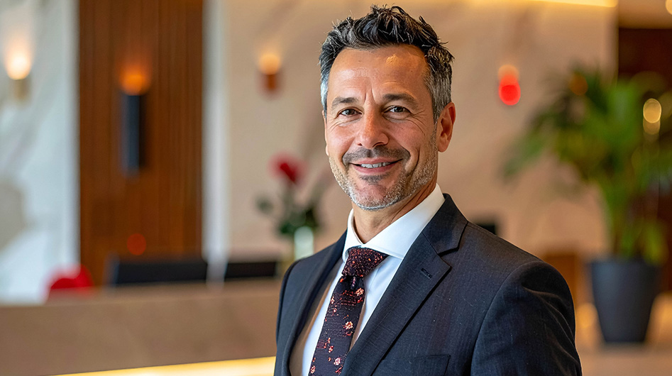 a man in a suit smiling