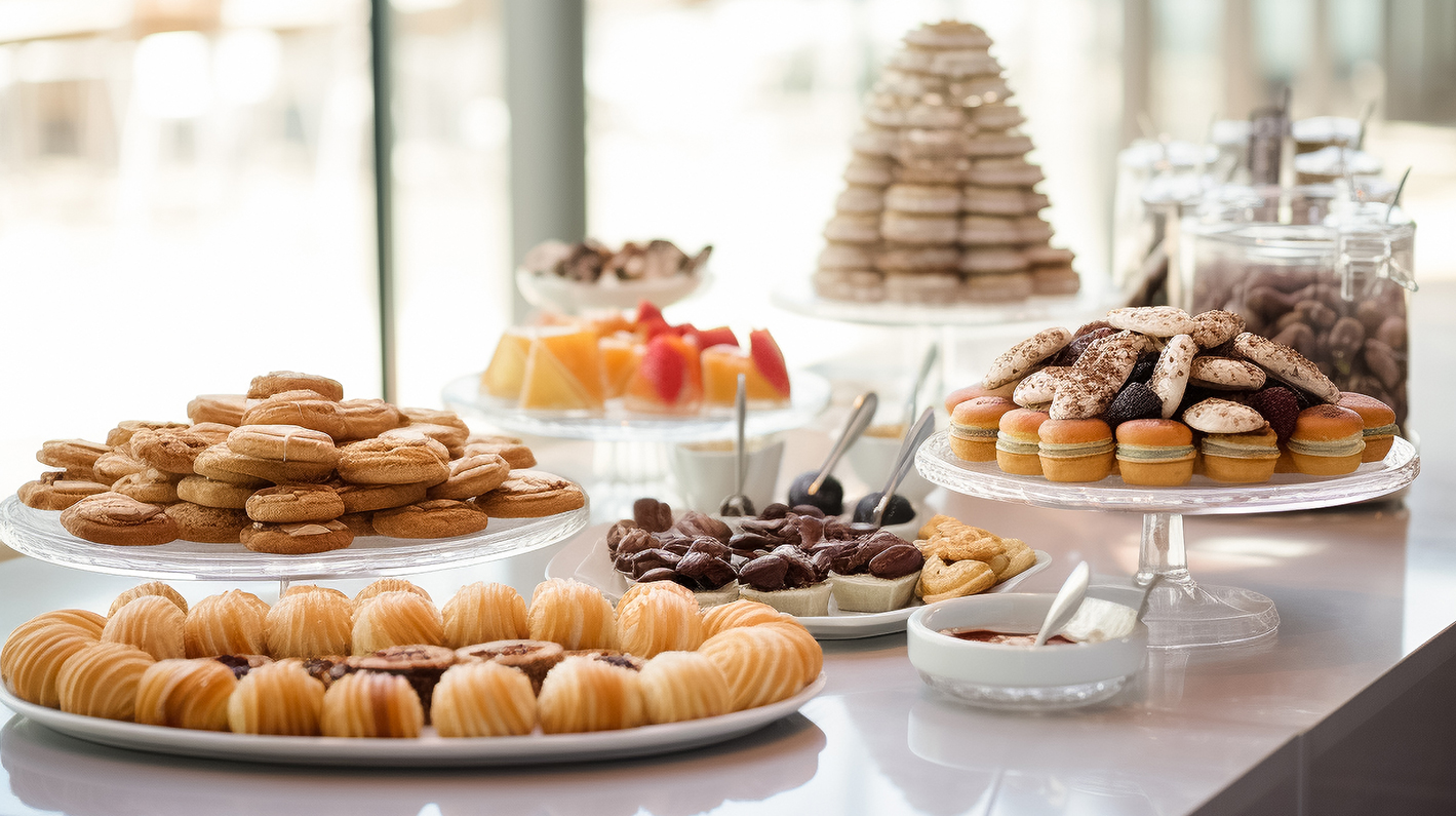 a table full of food