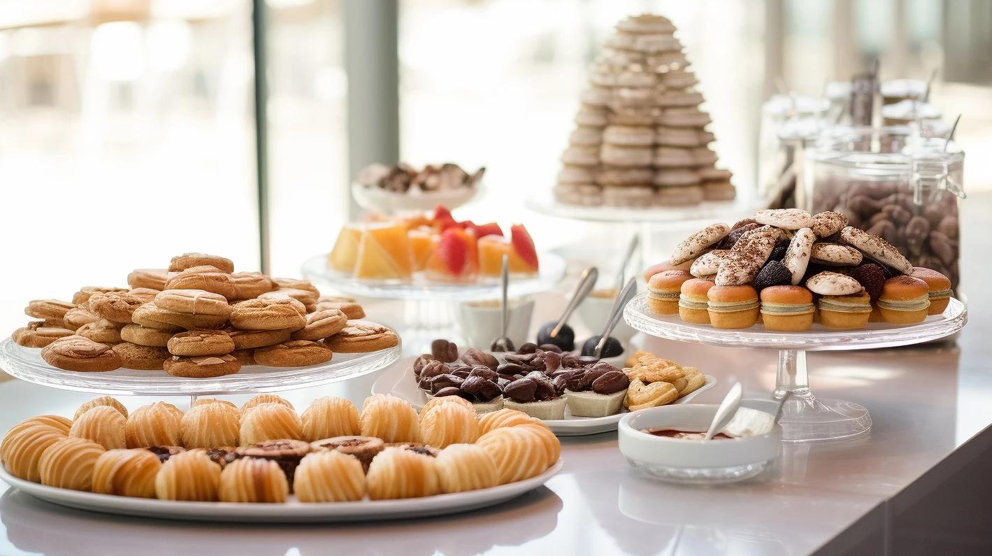 a table full of food