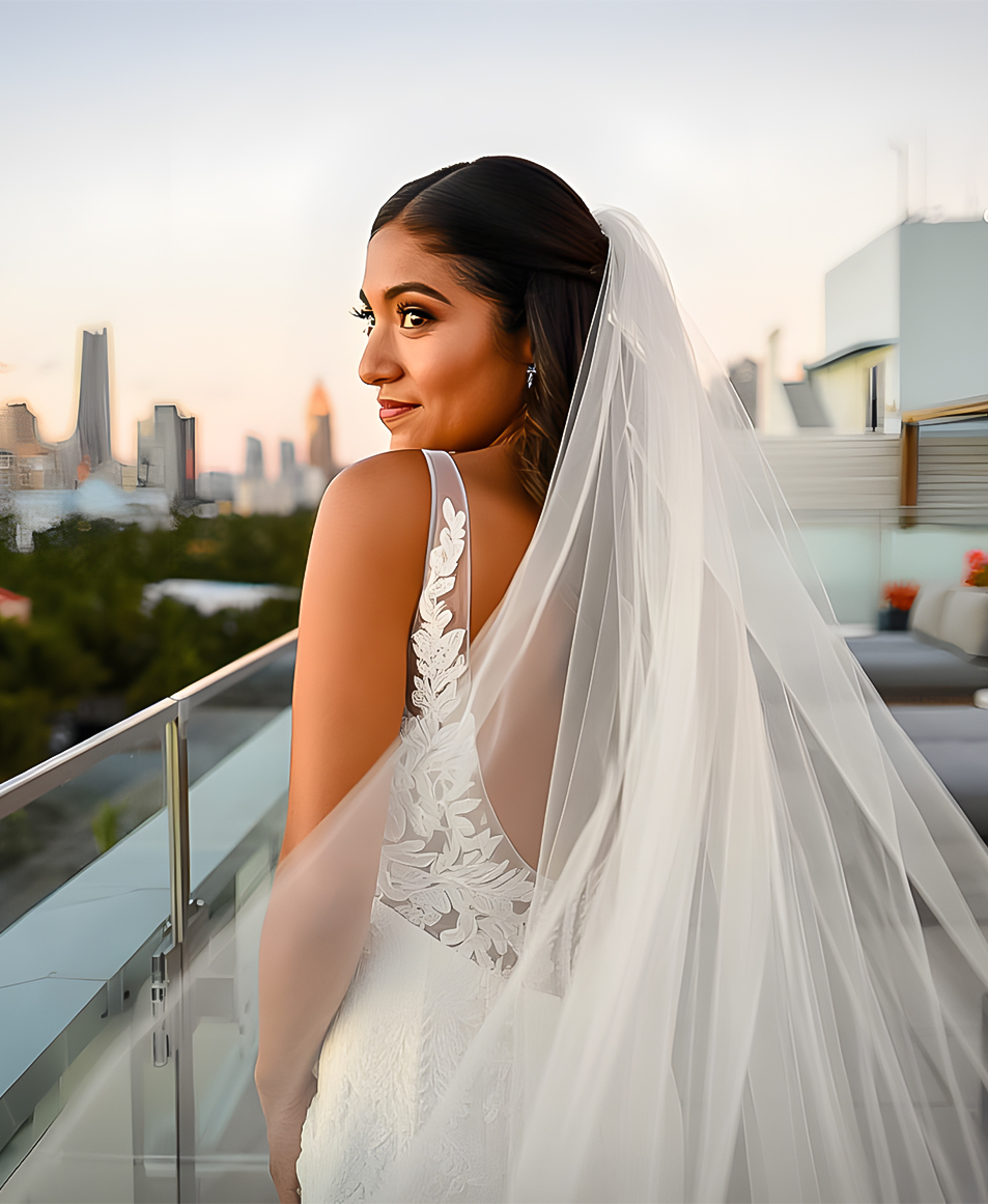a woman in a white dress