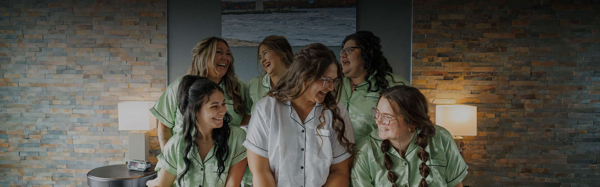 a group of women wearing matching outfits