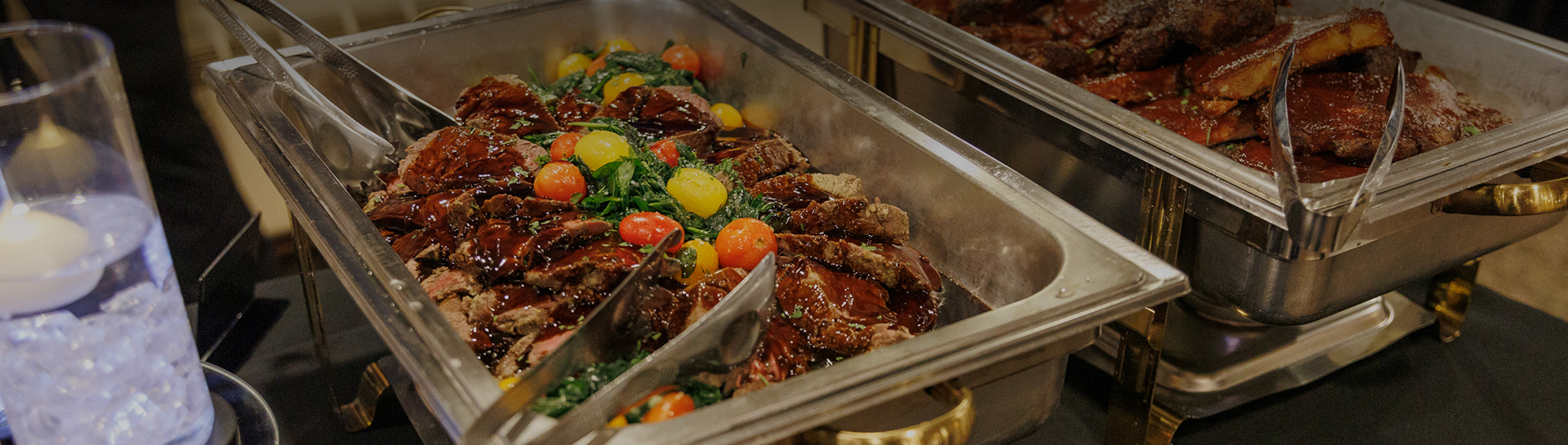 a large tray of food