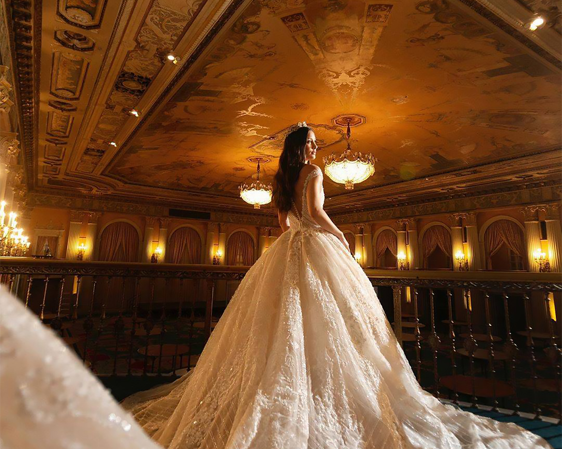 a woman in a wedding dress