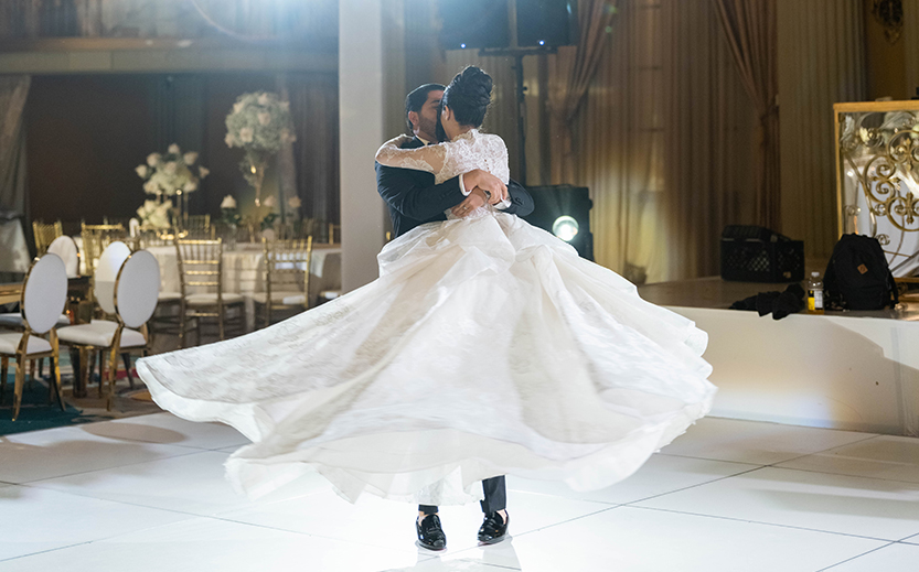 a man and woman dancing