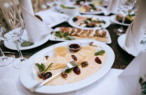 a plate of food on a table