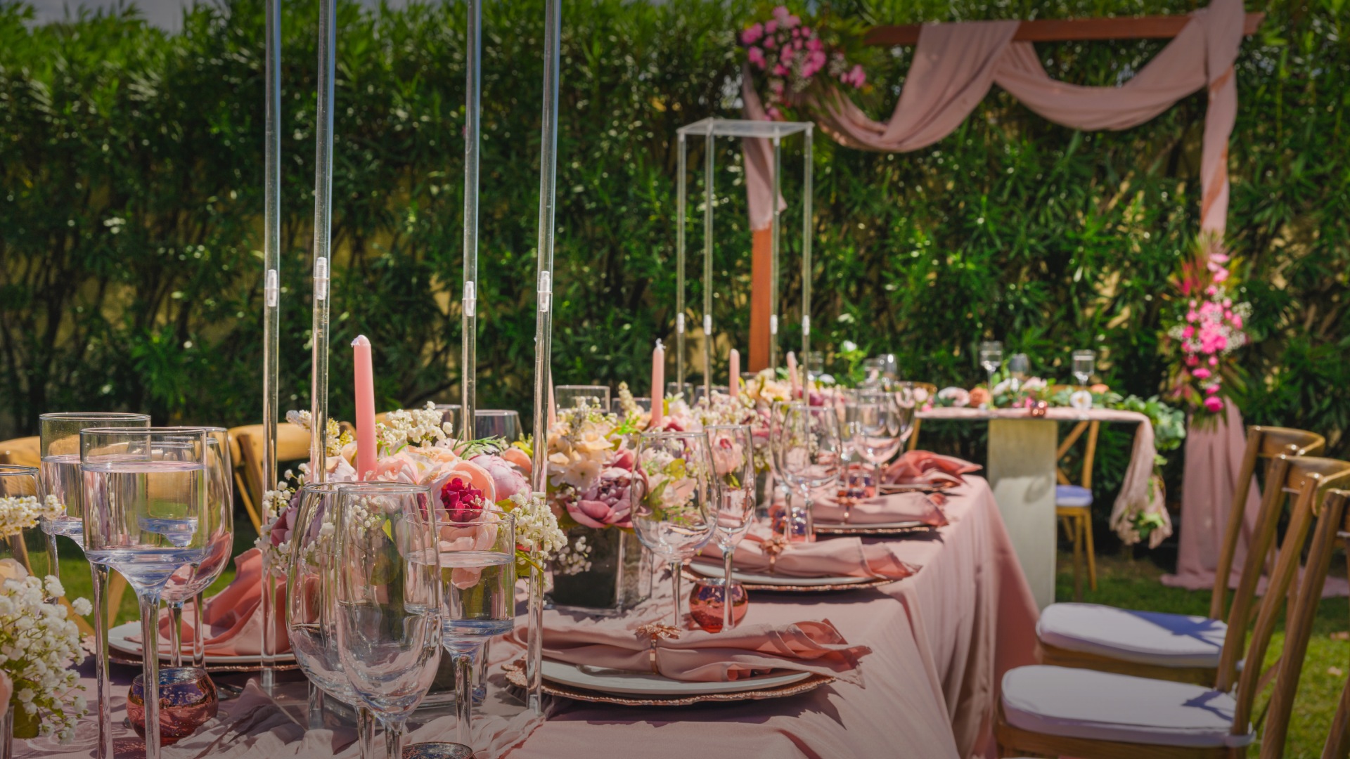 a table set for a party