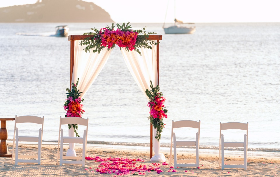 a wedding ceremony on a beach