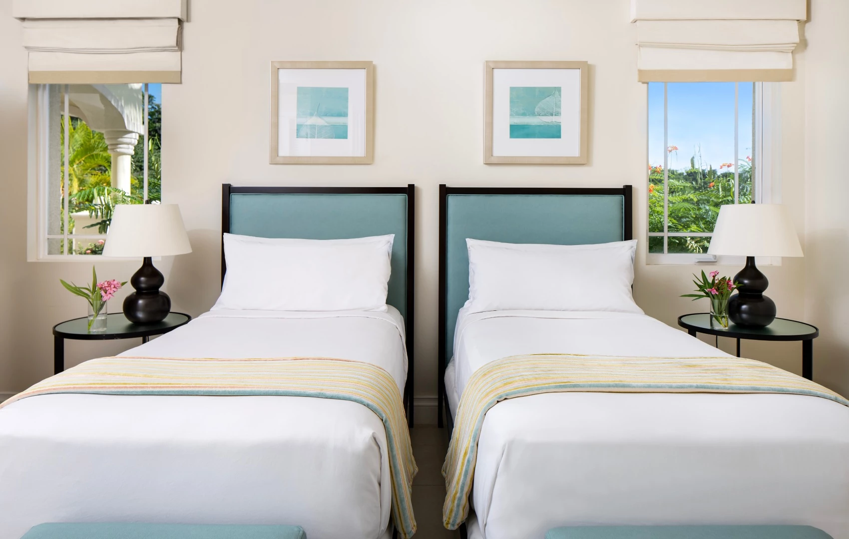 two beds in a room