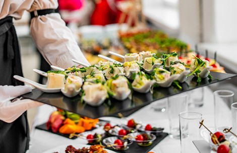 a tray of food on a table