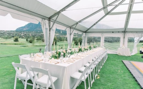 a table set for a wedding reception