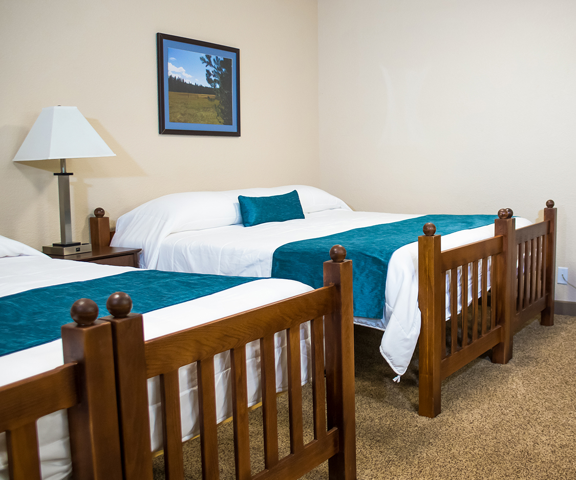 a room with two beds