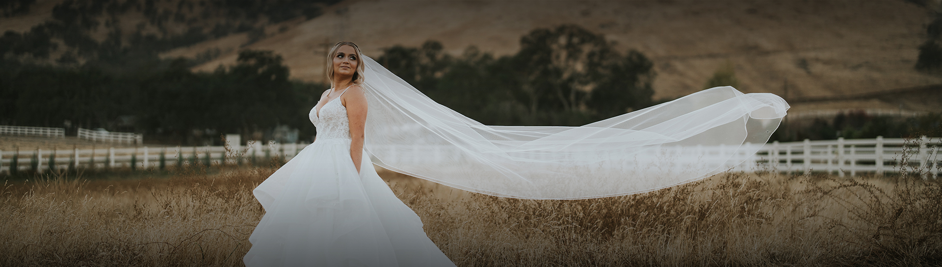 a woman in a white dress with a long veil